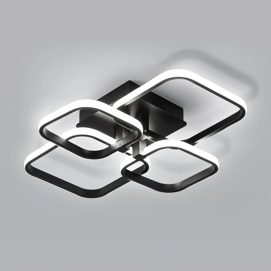 Modern LED Ceiling Light,60W 4500LM LED Ceiling Lamp 4 Squares,Cool White Light 6000K Aluminum Ceiling Light for Bedroom