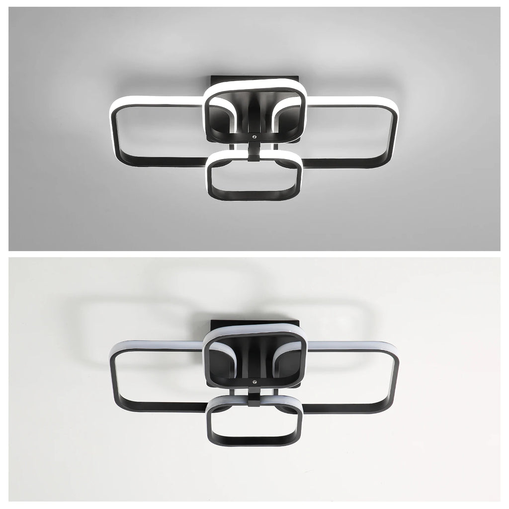 Modern LED Ceiling Light,60W 4500LM LED Ceiling Lamp 4 Squares,Cool White Light 6000K Aluminum Ceiling Light for Bedroom
