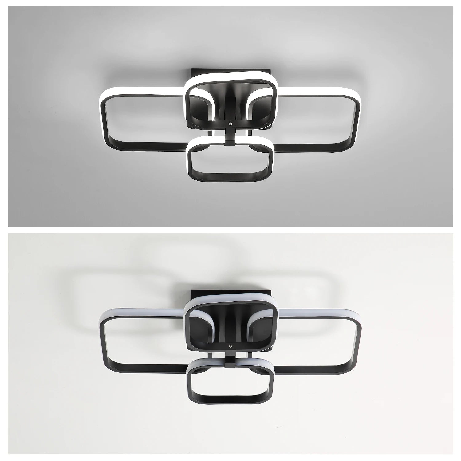 Modern LED Ceiling Light,60W 4500LM LED Ceiling Lamp 4 Squares,Cool White Light 6000K Aluminum Ceiling Light for Bedroom