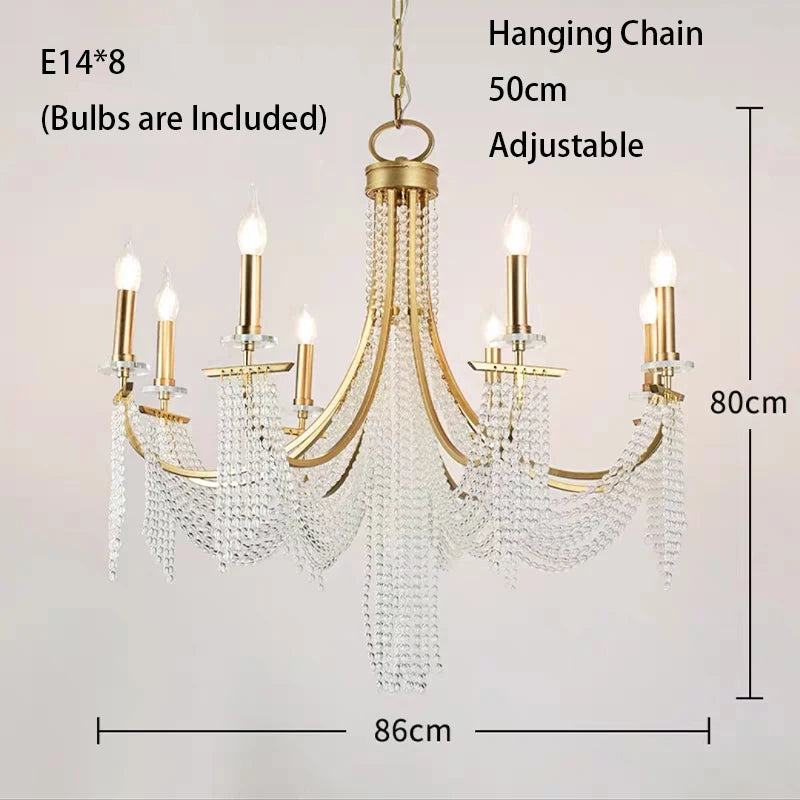 Romantic Art Candle Chandeliers Luxury Crystal Hanging Light Hotel Villa French Country Living Room Bedroom Kitchen Pendant Lamp