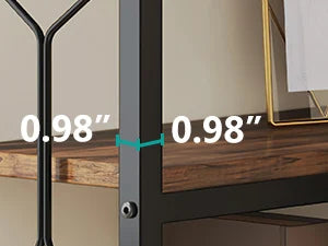 Corner Shelf, 7-Tier Industrial Corner Bookshelf, Freestanding Display Shelf for Living Room, Kitchen, Home Office, Dark Brown