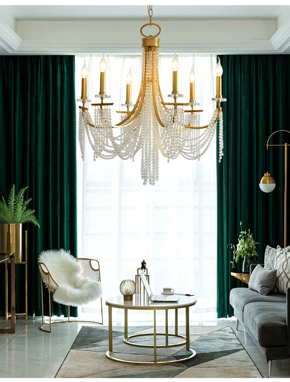 Romantic Art Candle Chandeliers Luxury Crystal Hanging Light Hotel Villa French Country Living Room Bedroom Kitchen Pendant Lamp