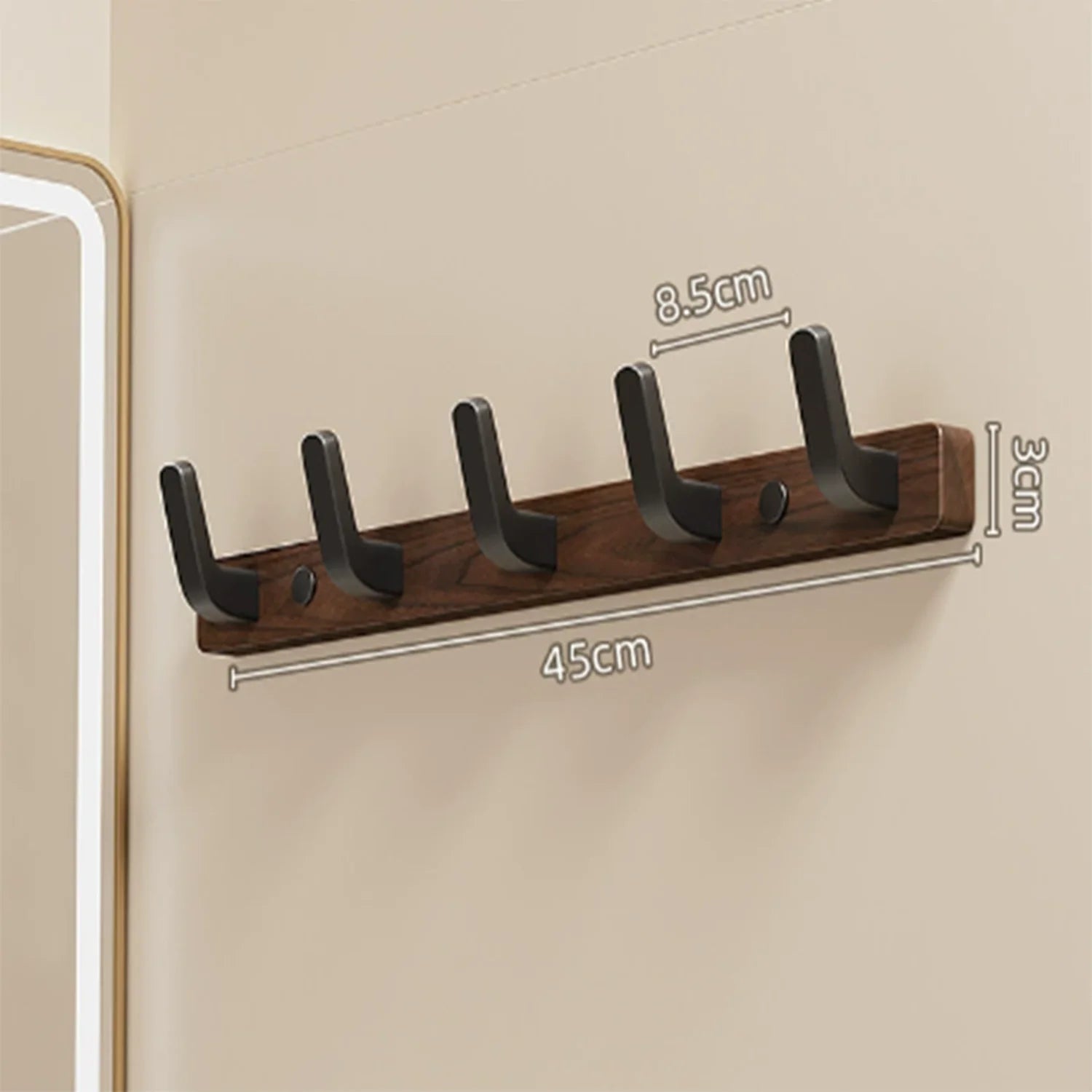 Coat Rack Wall Mount Entryway Wall Hanger for Towels Wooden Coat Hooks Hook Storage Rack for Bedroom Bathroom Kitchen