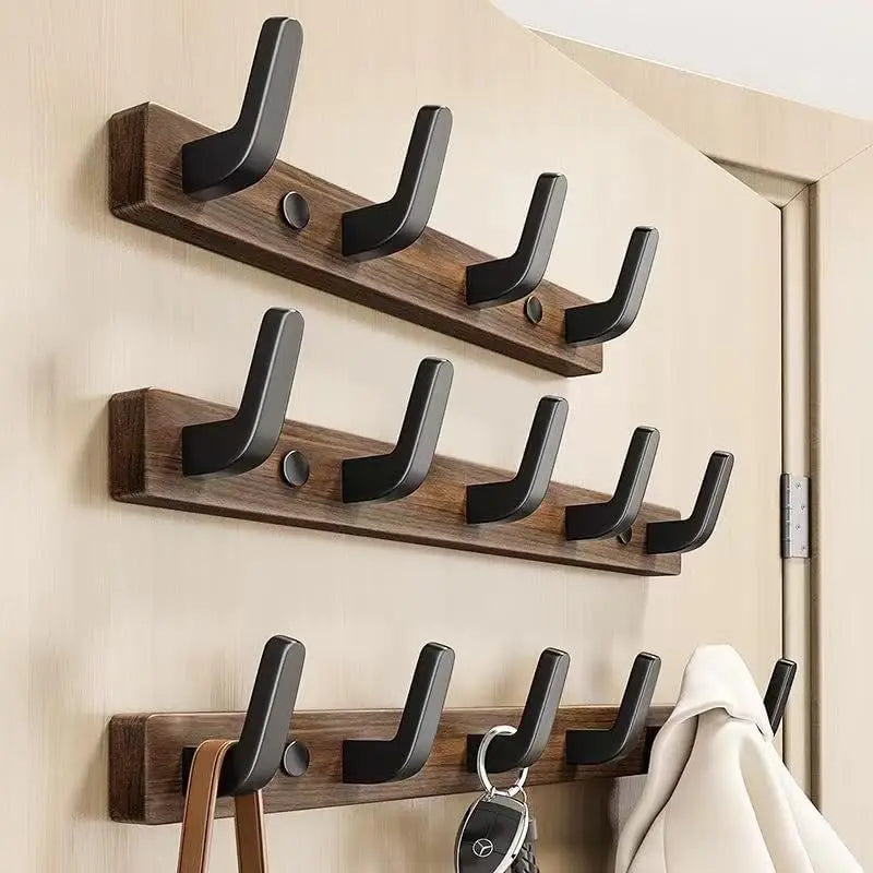 Coat Rack Wall Mount Entryway Wall Hanger for Towels Wooden Coat Hooks Hook Storage Rack for Bedroom Bathroom Kitchen