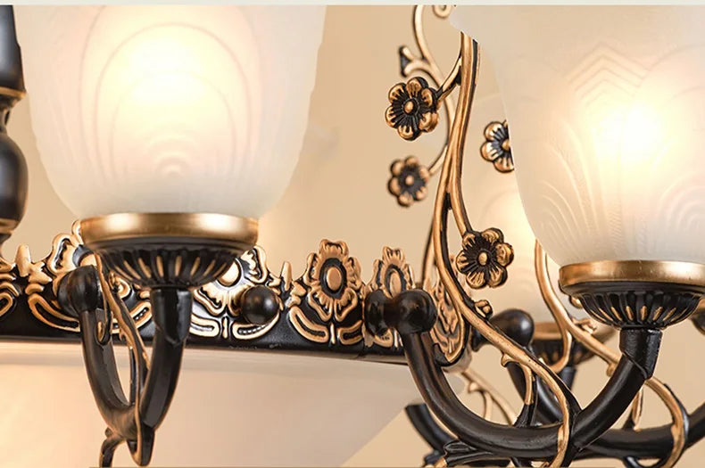 American/European Inspired Chandelier Glass And Iron Elements Great For Living Room Bedroom  Dining Room Setup