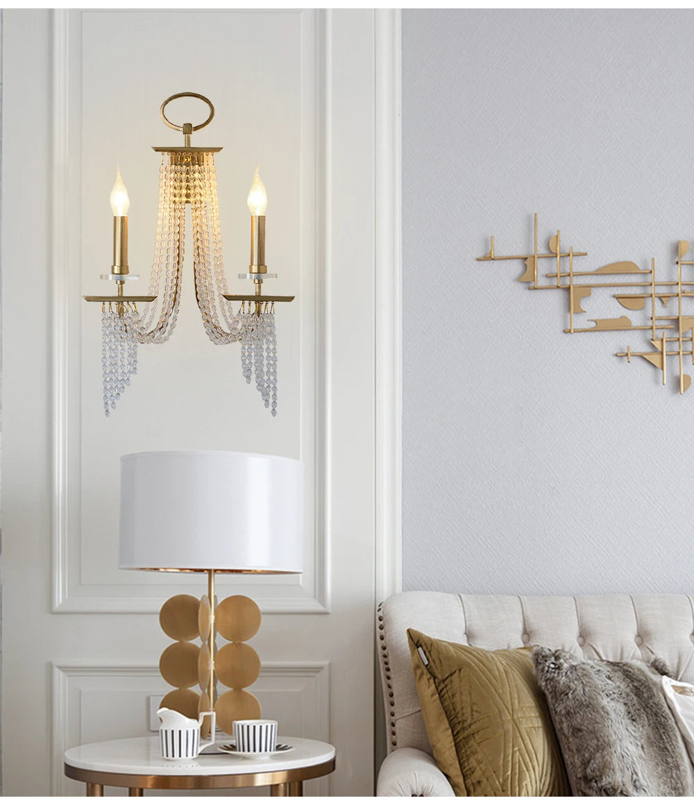 Romantic Art Candle Chandeliers Luxury Crystal Hanging Light Hotel Villa French Country Living Room Bedroom Kitchen Pendant Lamp