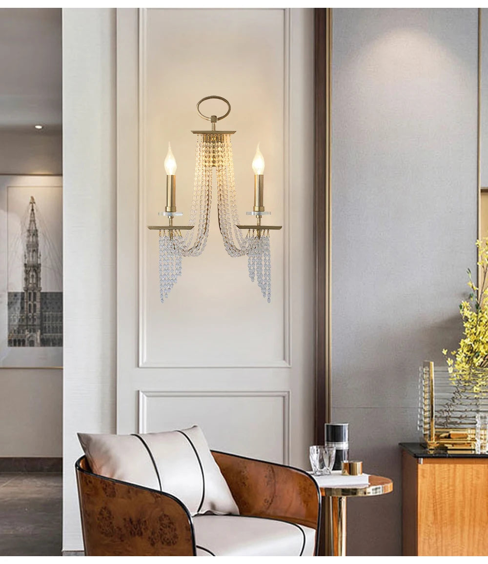 Romantic Art Candle Chandeliers Luxury Crystal Hanging Light Hotel Villa French Country Living Room Bedroom Kitchen Pendant Lamp