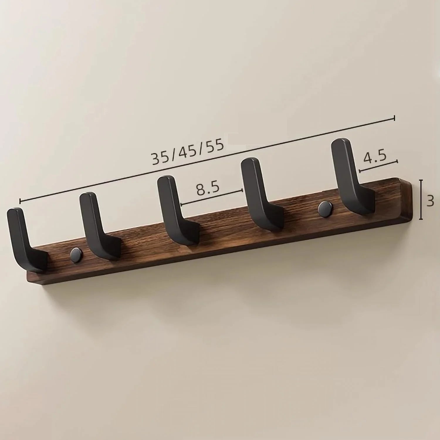 Coat Rack Wall Mount Entryway Wall Hanger for Towels Wooden Coat Hooks Hook Storage Rack for Bedroom Bathroom Kitchen