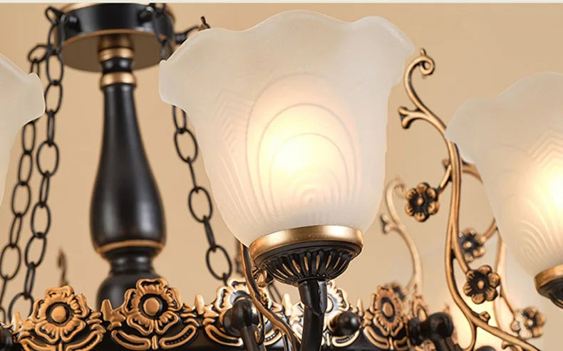 American/European Inspired Chandelier Glass And Iron Elements Great For Living Room Bedroom  Dining Room Setup